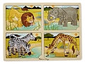 Дерев'яний пазл у рамці, 4 в 1 "Сафарі" Melissa&Doug (MD9366) Melissa & Doug