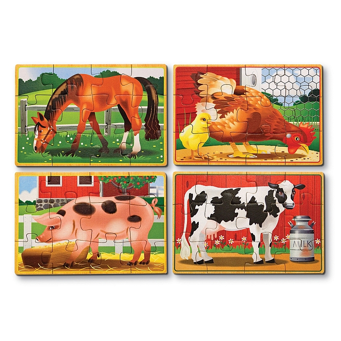Набір із 4 пазлів в коробці &quot;Тварини на фермі&quot; Melissa&Doug (MD13793) Melissa & Doug